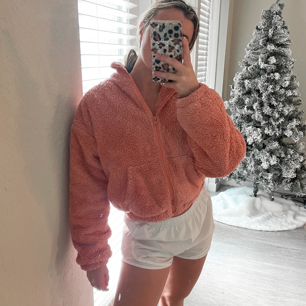 Pink Fuzzy Jacket // Warm